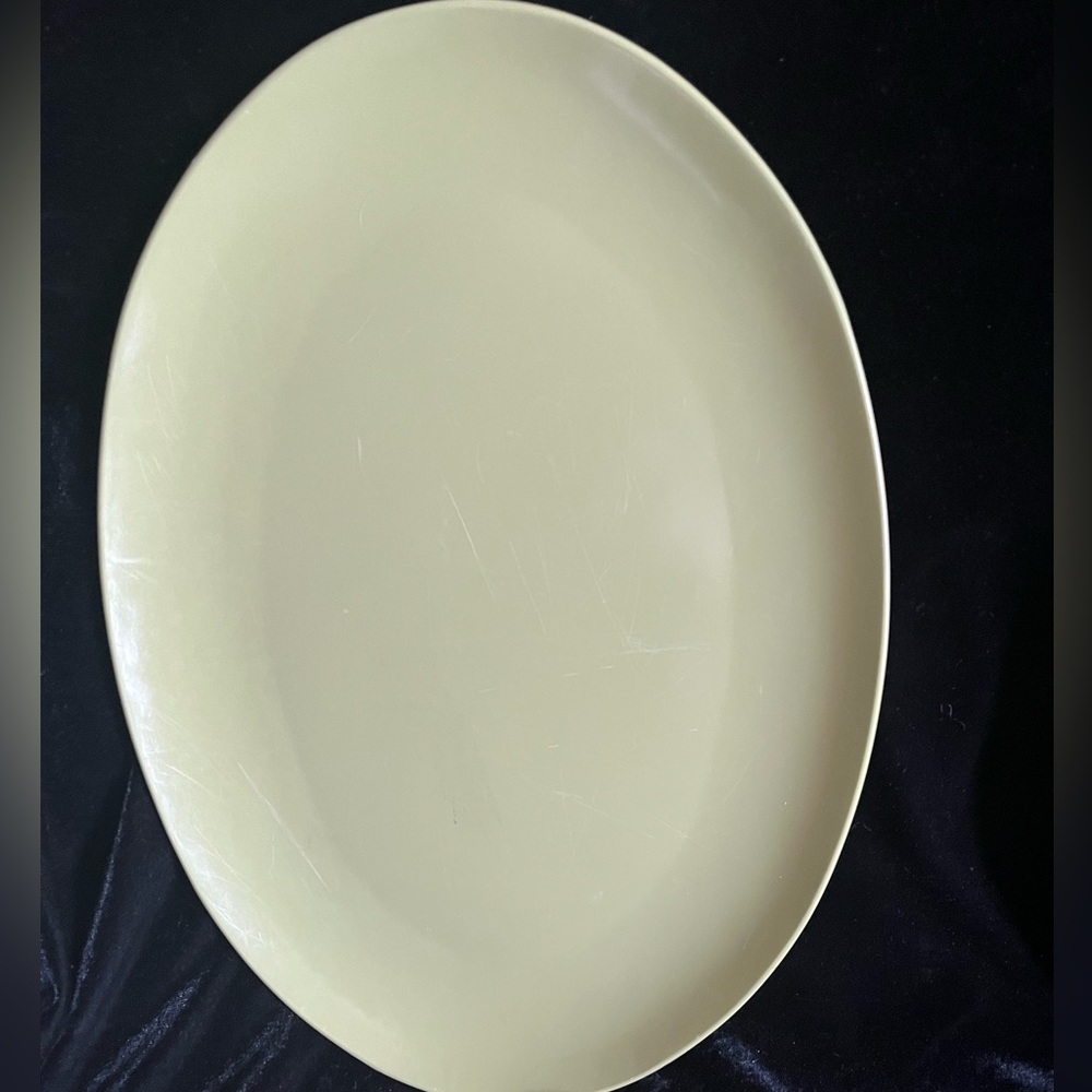 Avocado Green Melmac 13x9” oval platter MCM